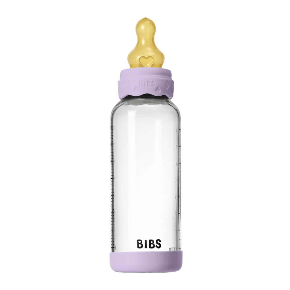 BIBS Glass boheme baby bottle latex 240 ml violet sky- Sutteflasker