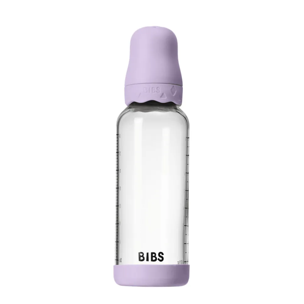 BIBS Glass boheme baby bottle latex 240 ml violet sky- Sutteflasker