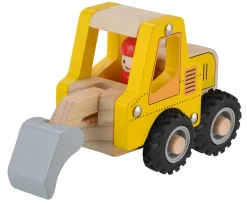 Magni Gravemaskine i træ med gummihjul - FSC- Legetøjsbiler