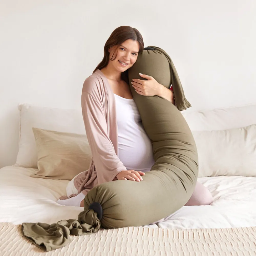 bbhugme Graviditets- og Ammepude - dusty olive-Børn Graviditetspuder|Graviditets- & Ammepuder