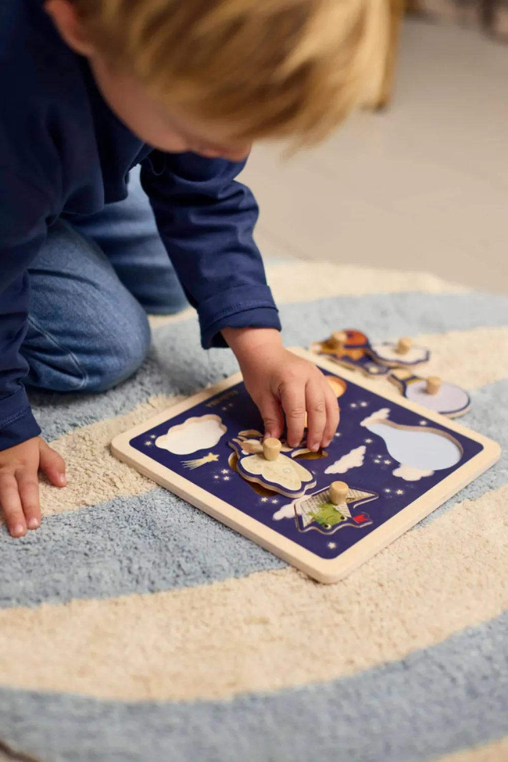 Filibabba Gulvtæppe - Luftballon - Pearl Blue-Børn Gulvtæpper