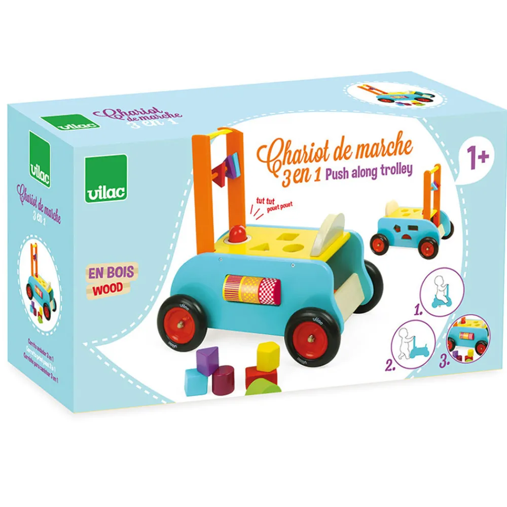 Vilac Gåvogn - 3 i 1- Gåvogne & Aktivitetsborde