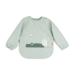 Done By Deer Hagesmæk m/ærmer og lomme - croco grøn- Hagesmække