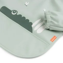 Done By Deer Hagesmæk m/ærmer og lomme - croco grøn- Hagesmække