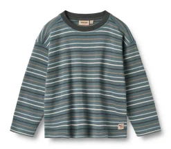 Wheat Hans T-shirt Langærmet - Blue multi stripe- Bluser