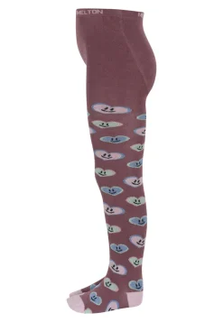 Melton Happy hjerte strømpebukser - Grape Shake- Strømpebukser