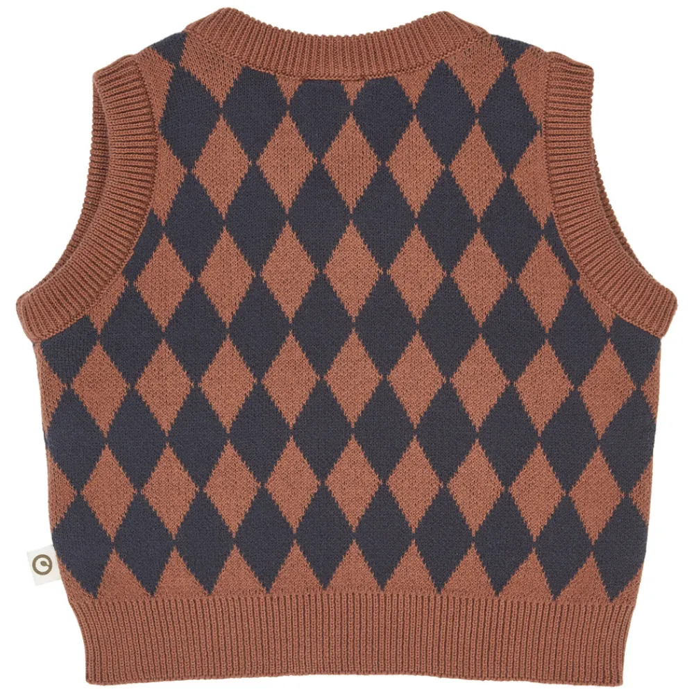 Müsli Harlequin Strikvest - Root- Cardigans, Veste & Trøjer