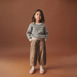 Wheat Harlow Jacquard Pullover - Offwhite- Cardigans, Veste & Trøjer