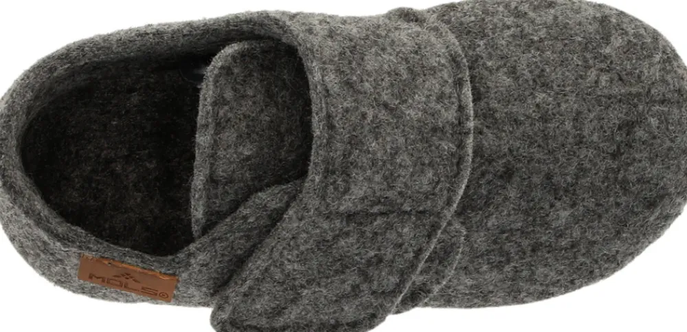 MOLS Heiris hjemmesko - Dark Grey Melange- Uld Hjemmesko|Hjemmesko