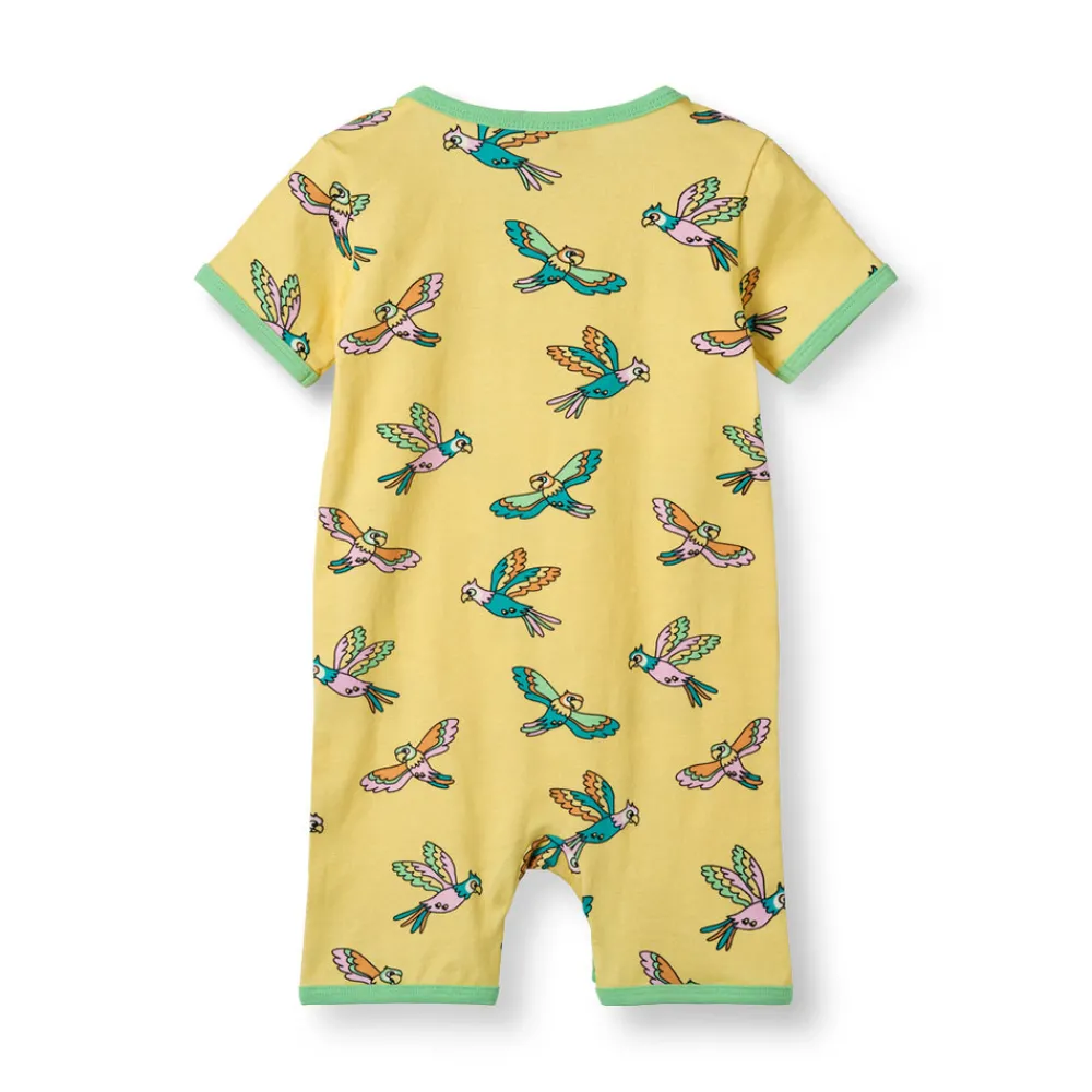 Småfolk Heldragt kortærmet - Custard- Bodystocking Kortærmet