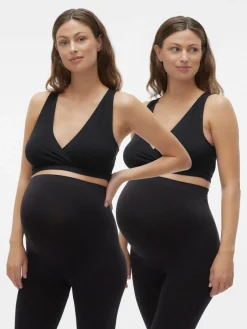 MamaLicious Helena crossy bra 2-pak - BLACK- Amme Bh'Er