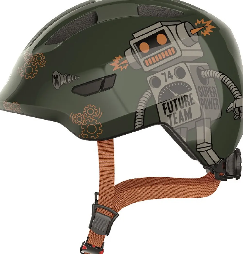 Abus Hjelm Smiley 3.0, green robo, S- Cykelhjelme & Tilbehør|Cykelstole & Hjelme