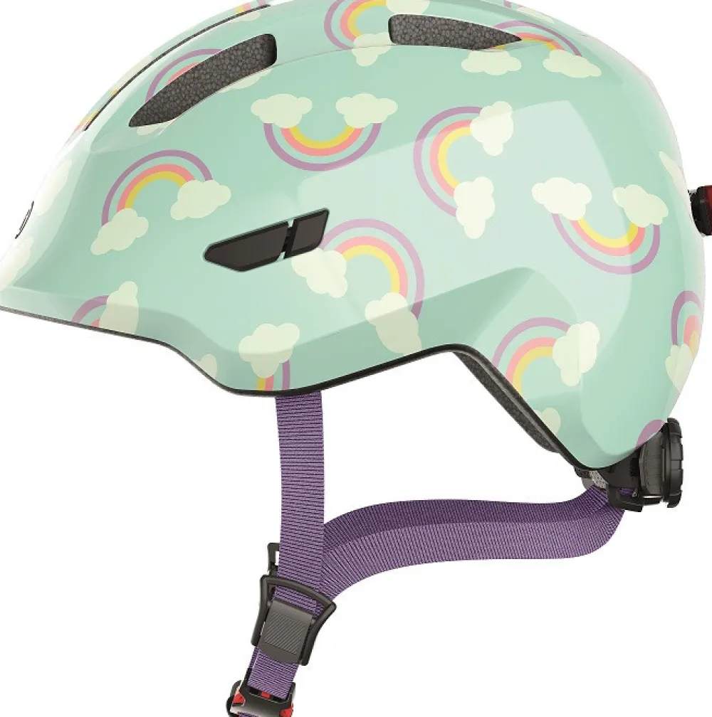 Abus Hjelm Smiley 3.0 LED, blue rainbow*, S- Cykelhjelme & Tilbehør|Cykelstole & Hjelme