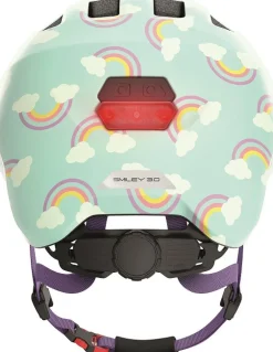 Abus Hjelm Smiley 3.0 LED, blue rainbow*, S- Cykelhjelme & Tilbehør|Cykelstole & Hjelme