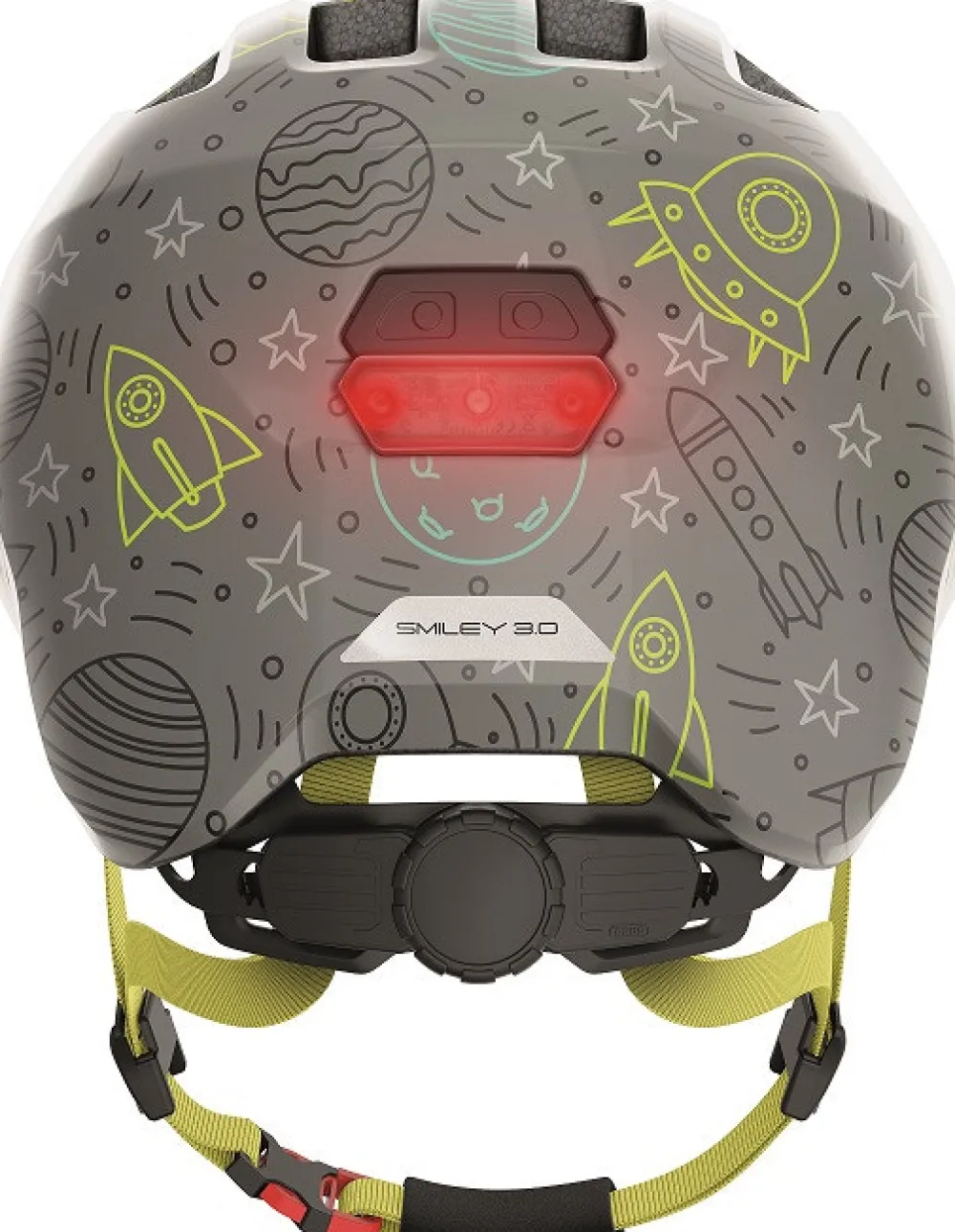 Abus Hjelm Smiley 3.0 LED, grey space*, M- Cykelhjelme & Tilbehør|Cykelstole & Hjelme