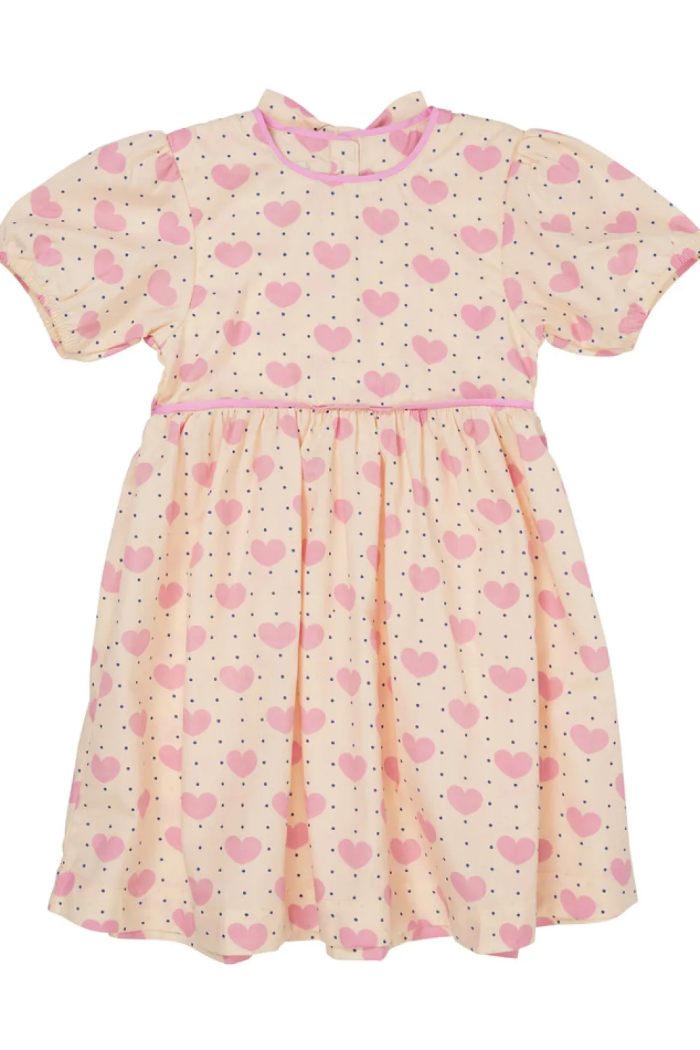 Copenhagen Colors Hjerte kjole m. puf ærmer - HEART AOP- Kjoler