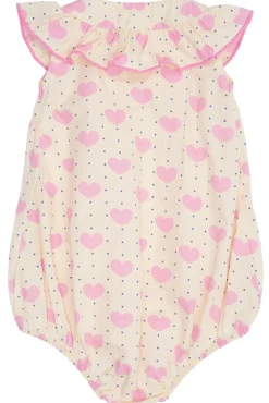 Copenhagen Colors Hjerte romper m. flæser - HEART AOP- Bodystocking Kortærmet