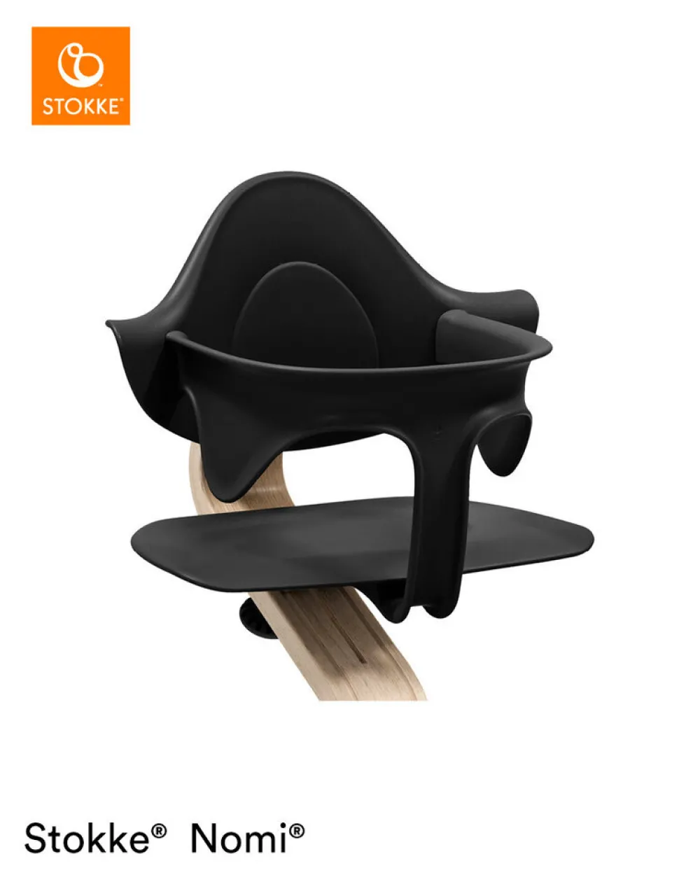 Stokke Nomi Højstol bøg - natural black inkl. babysæt-Børn Højstole Med Tilbehør