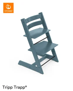 Tripp Trapp® Højstol bøg inkl. newborn sæt - fjord blå-Børn Højstole Med Tilbehør