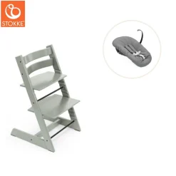Tripp Trapp® Højstol bøg inkl. newborn sæt - Glacier green-Børn Højstole Med Tilbehør