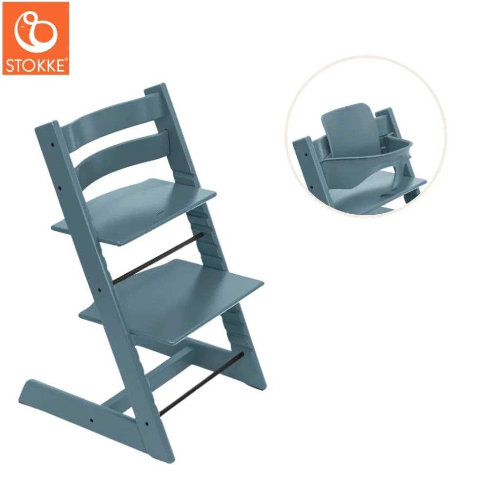 Tripp Trapp® Højstol inkl. babysæt - fjord blå-Børn Højstole Med Tilbehør