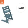 Stokke® / Tripp Trapp® Højstol inkl. tray - fjord blå/sort-Børn Højstole Med Tilbehør