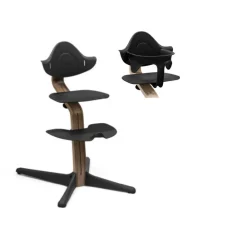 Stokke Nomi Højstol valnød - black inkl. babysæt-Børn Højstole Med Tilbehør