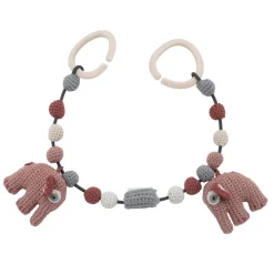 Sebra Hæklet barnevognskæde, elefanten Fanto - pink- Legetøj Til Barnevogne & Autostole