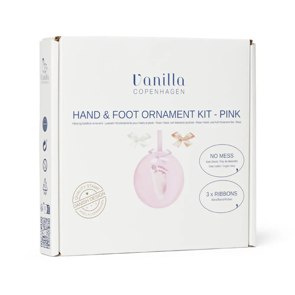Vanilla COPENHAGEN Hånd og fodaftryk - Ler - Ophæng - Pink- Hånd- & Fodaftryk