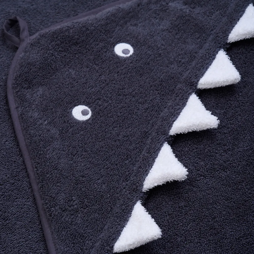 Pippi Håndklæde med hætte - Odyssey Gray - 83*83 cm-Børn Badekåber & Håndklæder