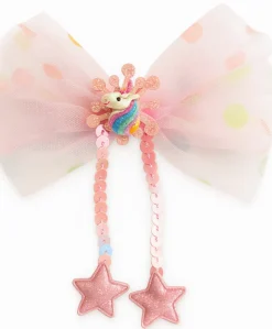 Ella & Monster Hårclips Big Unicorn Bow Rose- Festtøj & Tilbehør