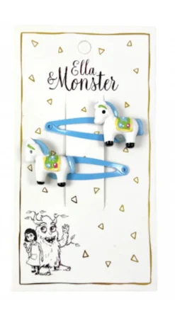 Ella & Monster Hårclips Blue Horse- Festtøj & Tilbehør