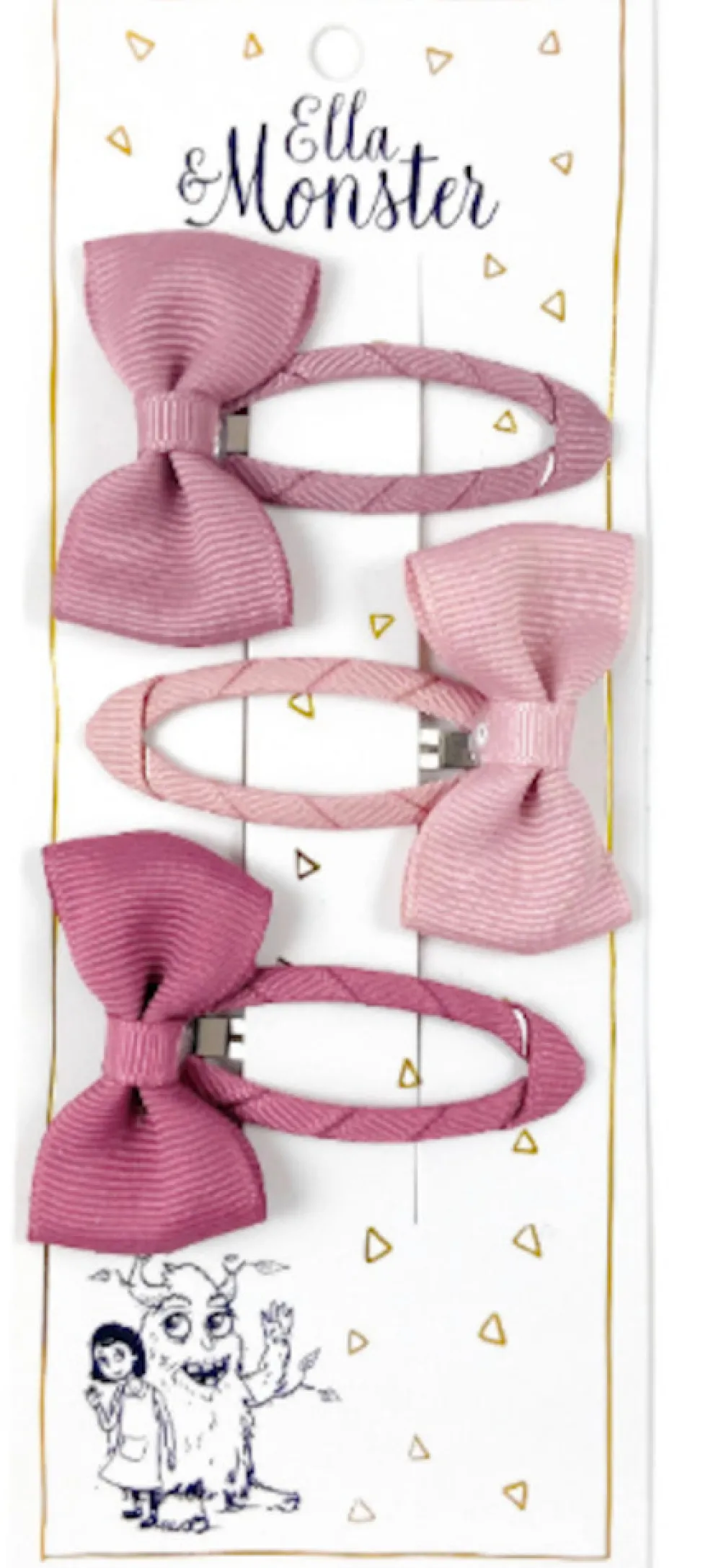 Ella & Monster Hårclips Dusty Rose Bow- Festtøj & Tilbehør