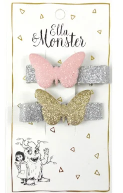 Ella & Monster Hårclips Glitter Butterfly- Festtøj & Tilbehør