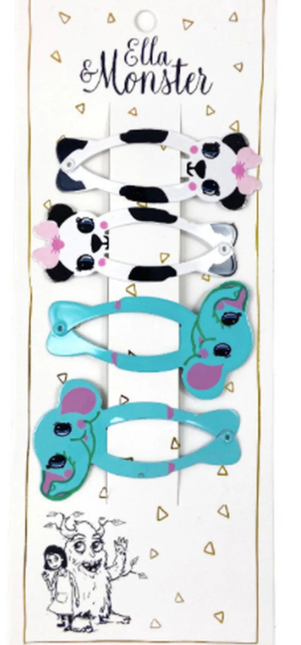 Ella & Monster Hårclips Panda Set- Festtøj & Tilbehør