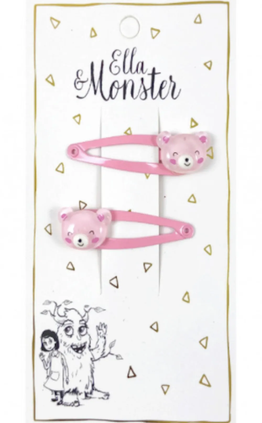 Ella & Monster Hårclips Pink Bear- Festtøj & Tilbehør