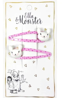 Ella & Monster Hårclips Pink Bunny- Festtøj & Tilbehør