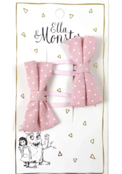 Ella & Monster Hårclips Pink Butterfly Dot- Festtøj & Tilbehør