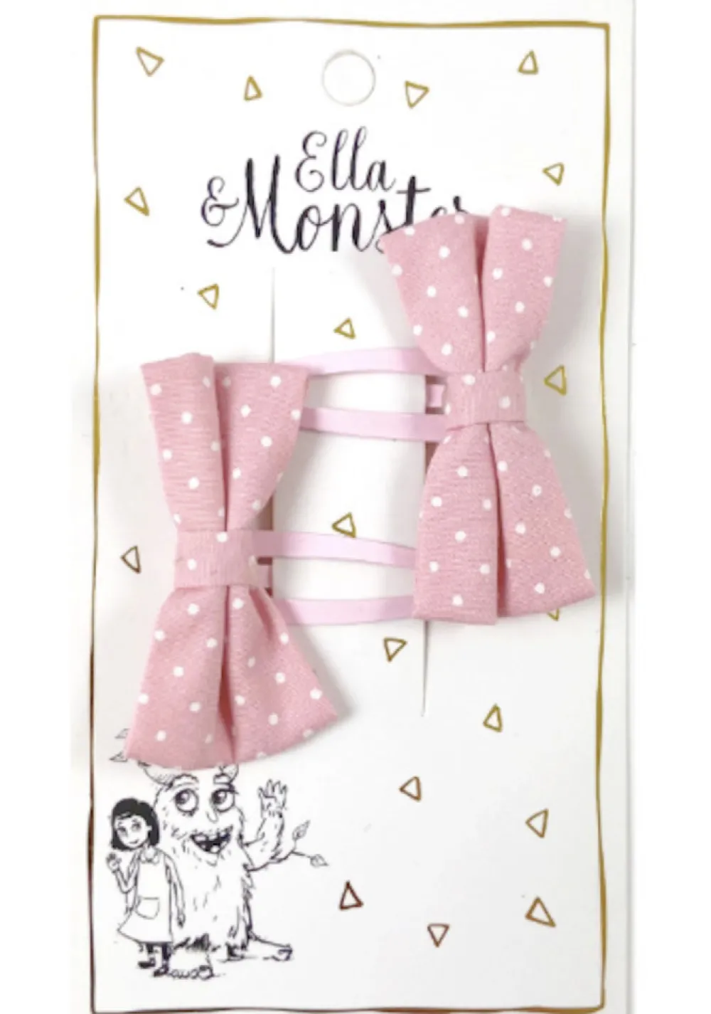 Ella & Monster Hårclips Pink Butterfly Dot- Festtøj & Tilbehør