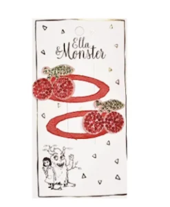 Ella & Monster Hårclips Sparkeling Cherry- Festtøj & Tilbehør