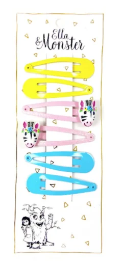 Ella & Monster Hårclips Zebra Combi- Festtøj & Tilbehør