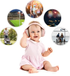 Reer Høreværn til baby - lyserød- Sikkerhed I Hjemmet