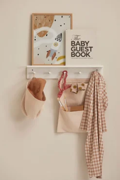 KIDSCONCEP Hylde med knager - hvid FSC®-Børn Knager|Hylder