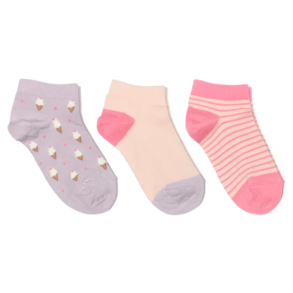 Melton Ice cream sneaker strømpe 3-pak - 4111- Strømper