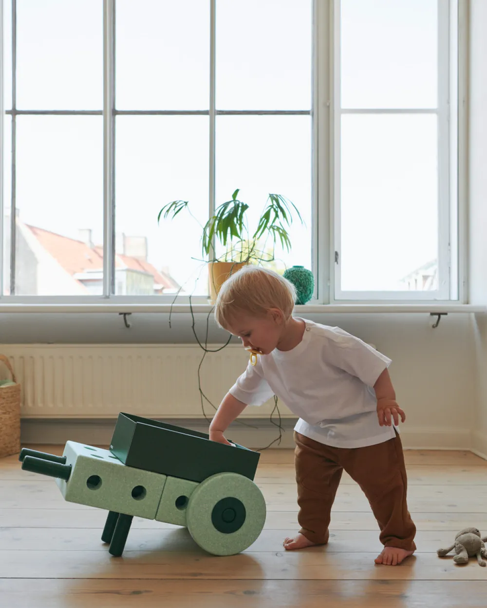 MODU 3-in-1 Baby Walker Ocean Mint / Forest Green- Store Byggesæt|Tumlemøbler