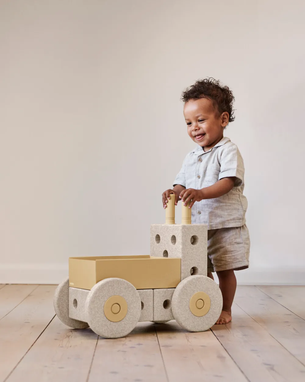MODU 3-in-1 Baby Walker Sand Grey / Honey Yellow- Gåvogne & Aktivitetsborde