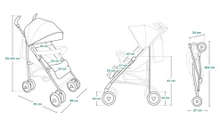 Lionelo Irma klapvogn - grey/dark grey- Rejseklapvogne