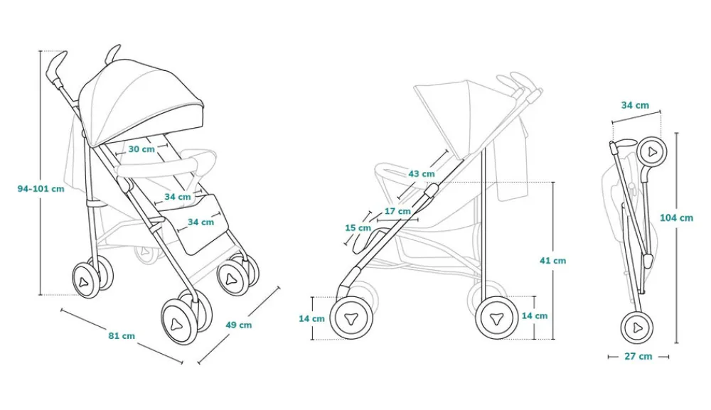 Lionelo Irma klapvogn - grey/dark grey- Rejseklapvogne