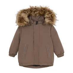 Color Kids Jakke m. Fake Fur - Fossil- Vinterjakker & Bukser