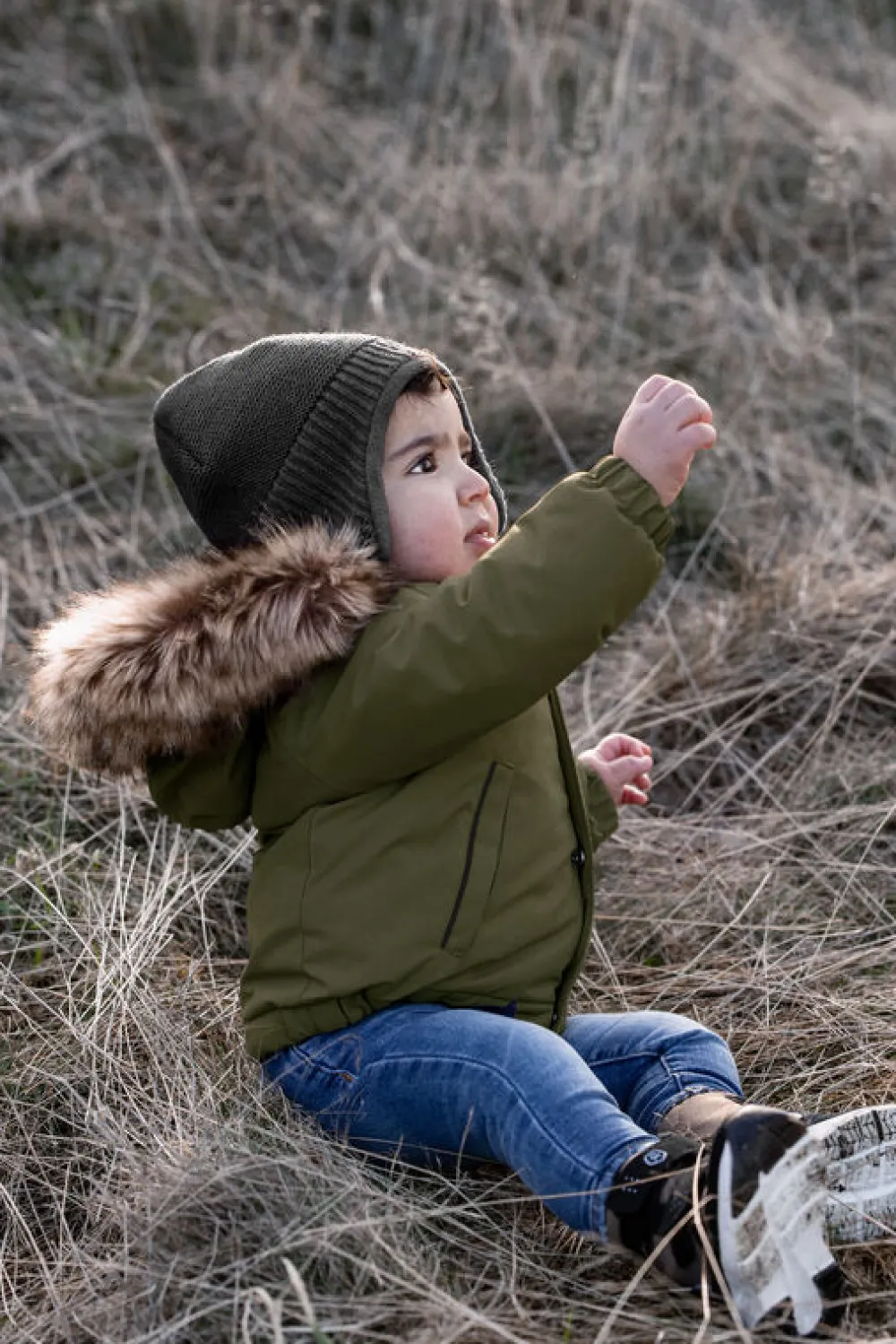 Color Kids Jakke m. Fake Fur - Grape Leaf- Vinterjakker & Bukser